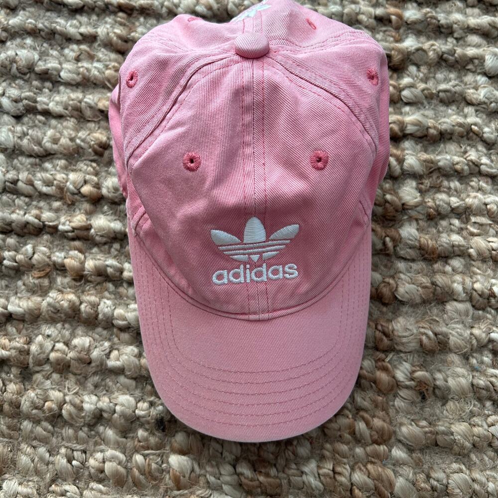Adidas Originals Pink Strapback Baseball Hat Trefoil Logo Adjustable Cap